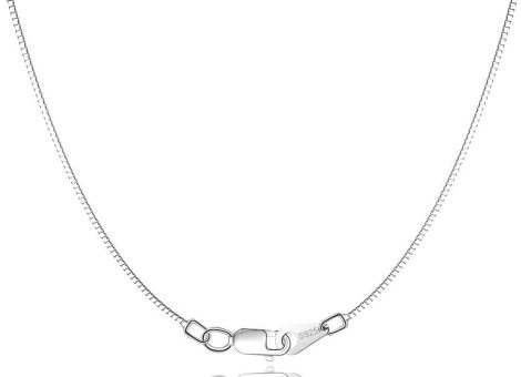 Solid 18K Gold Over 925 Sterling Silver Chain Necklace for Women Girls, 0.8mm Box Chain Lobster Claw Clasp-Super Thin & Strong Necklace Chain 16/18/20/22/24 Inch